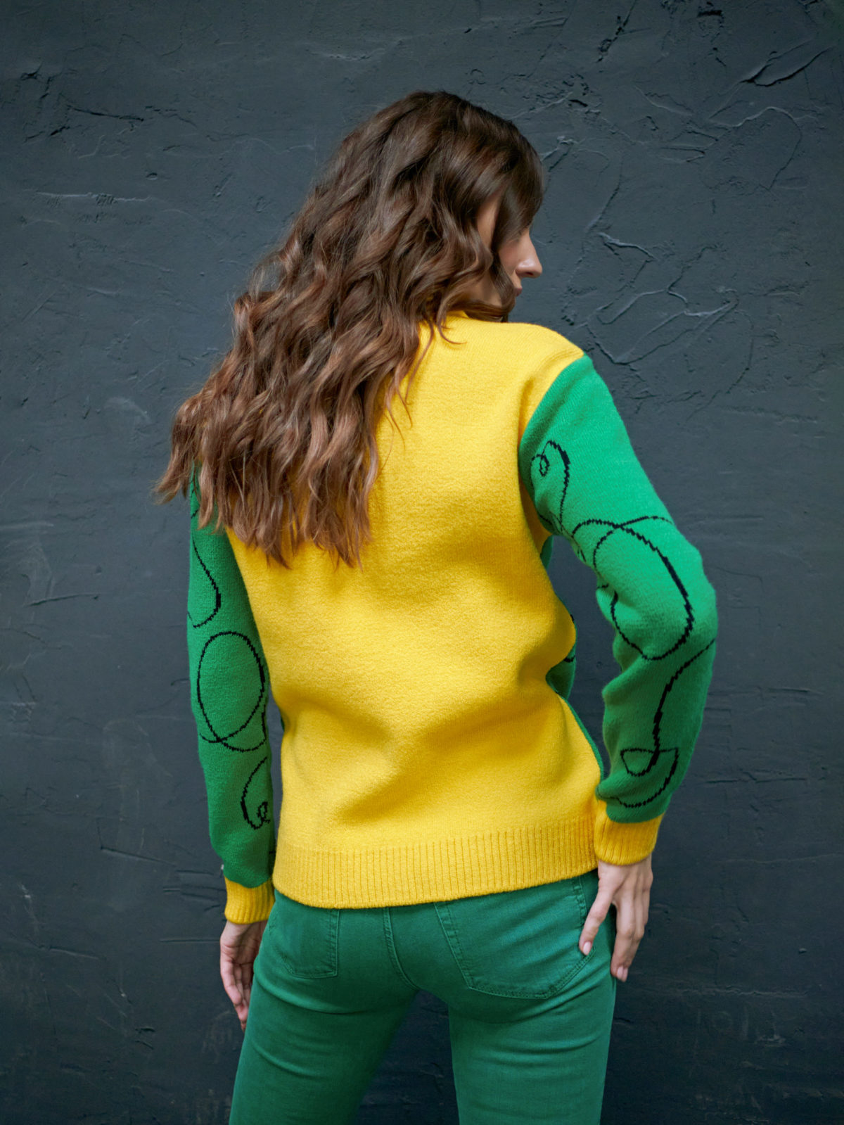 Вязаный свитер Ниточка Зеленый 3