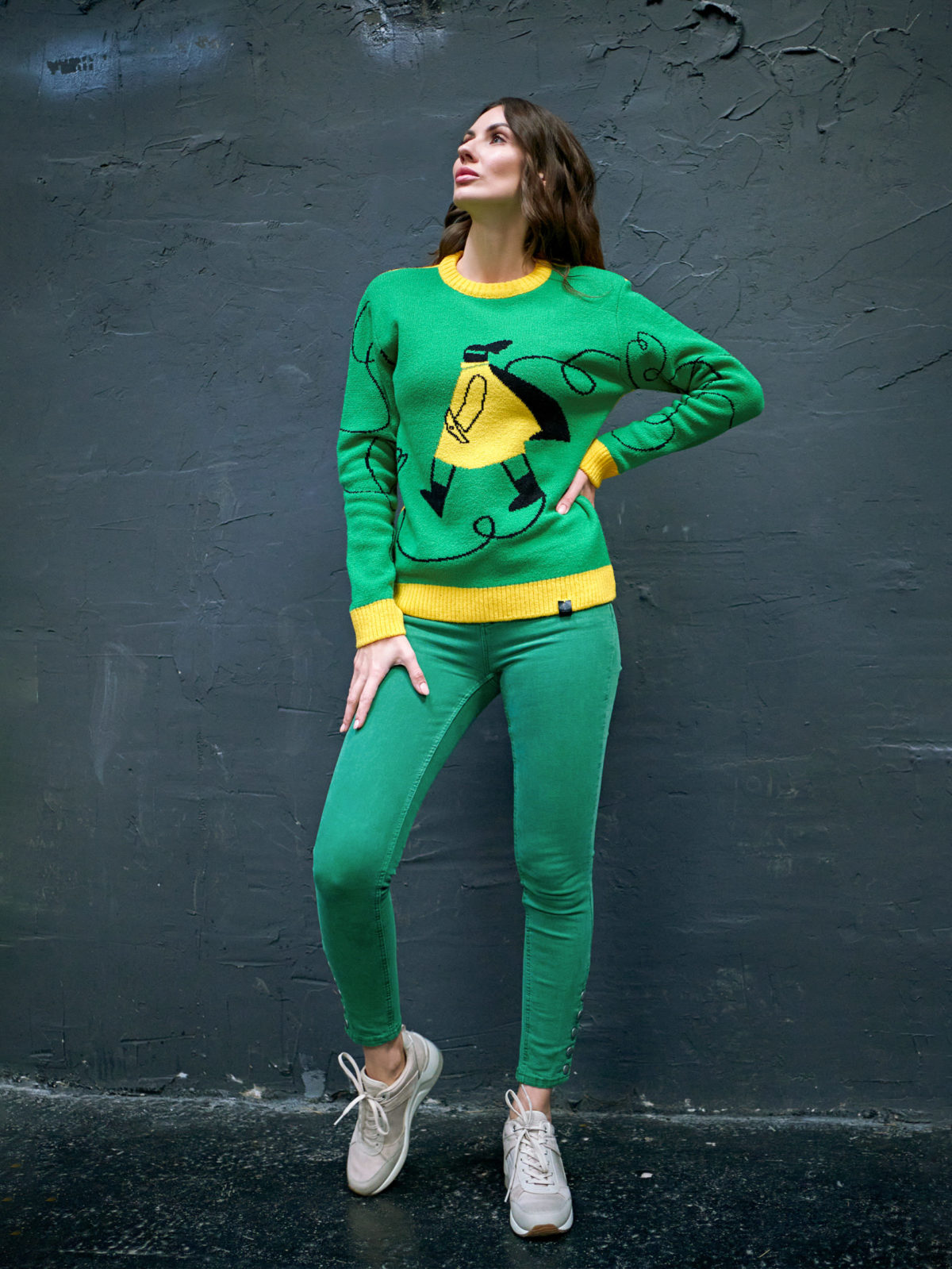 Вязаный свитер Ниточка Зеленый 2