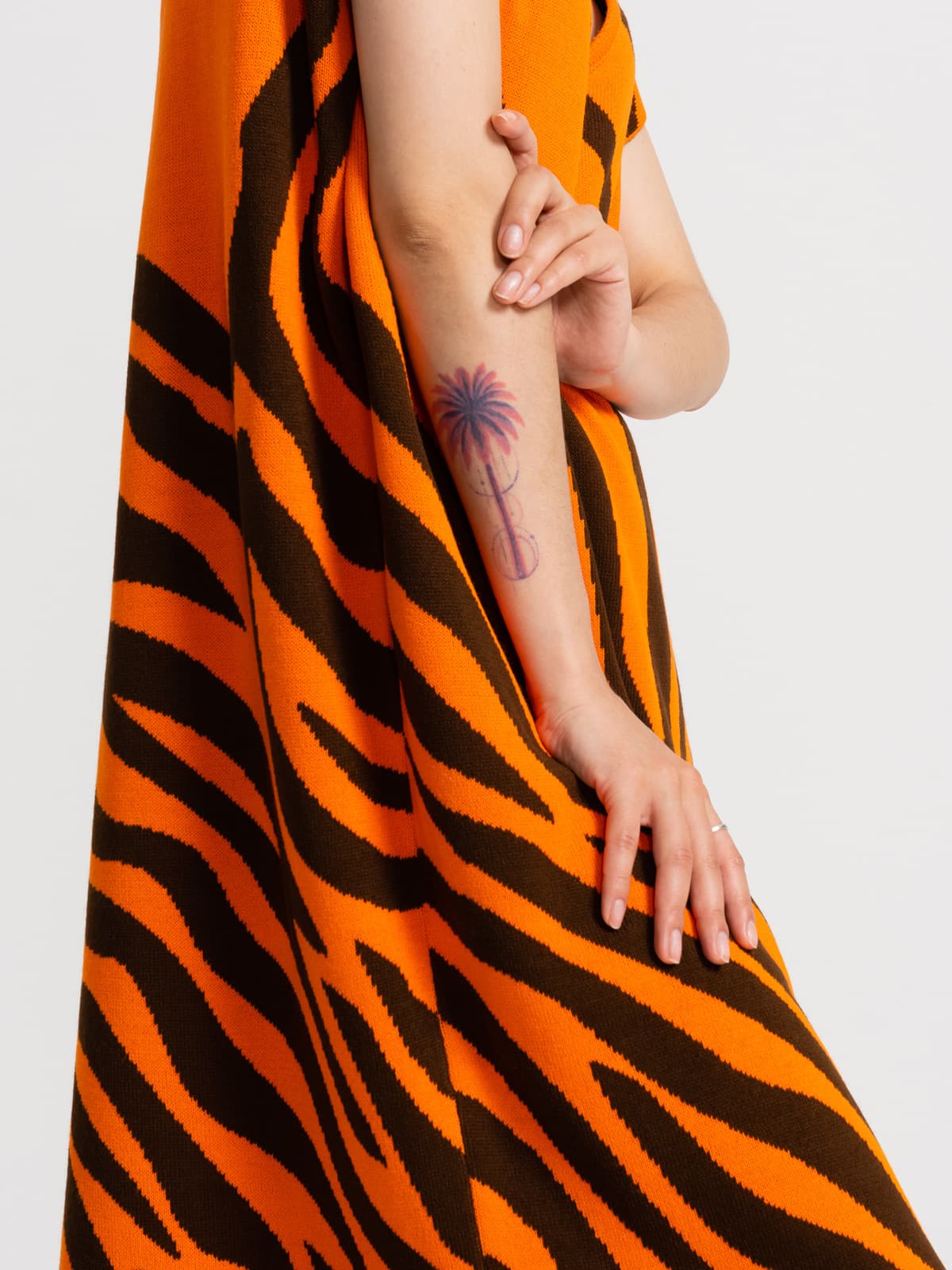 Вязаное платье Tiger - оранжевое 7