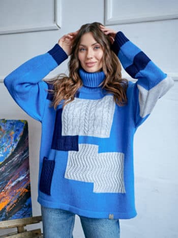 Вязаный свитер КОМО Синий 8