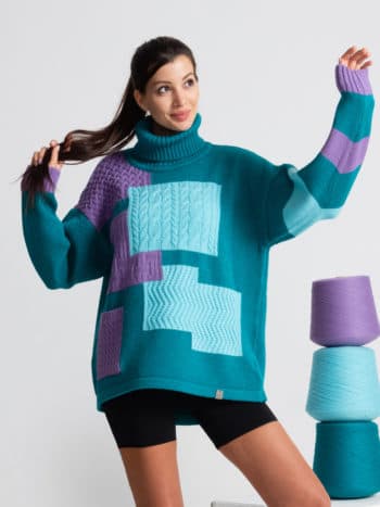 Вязаный свитер Комо - Бирюзовый 9
