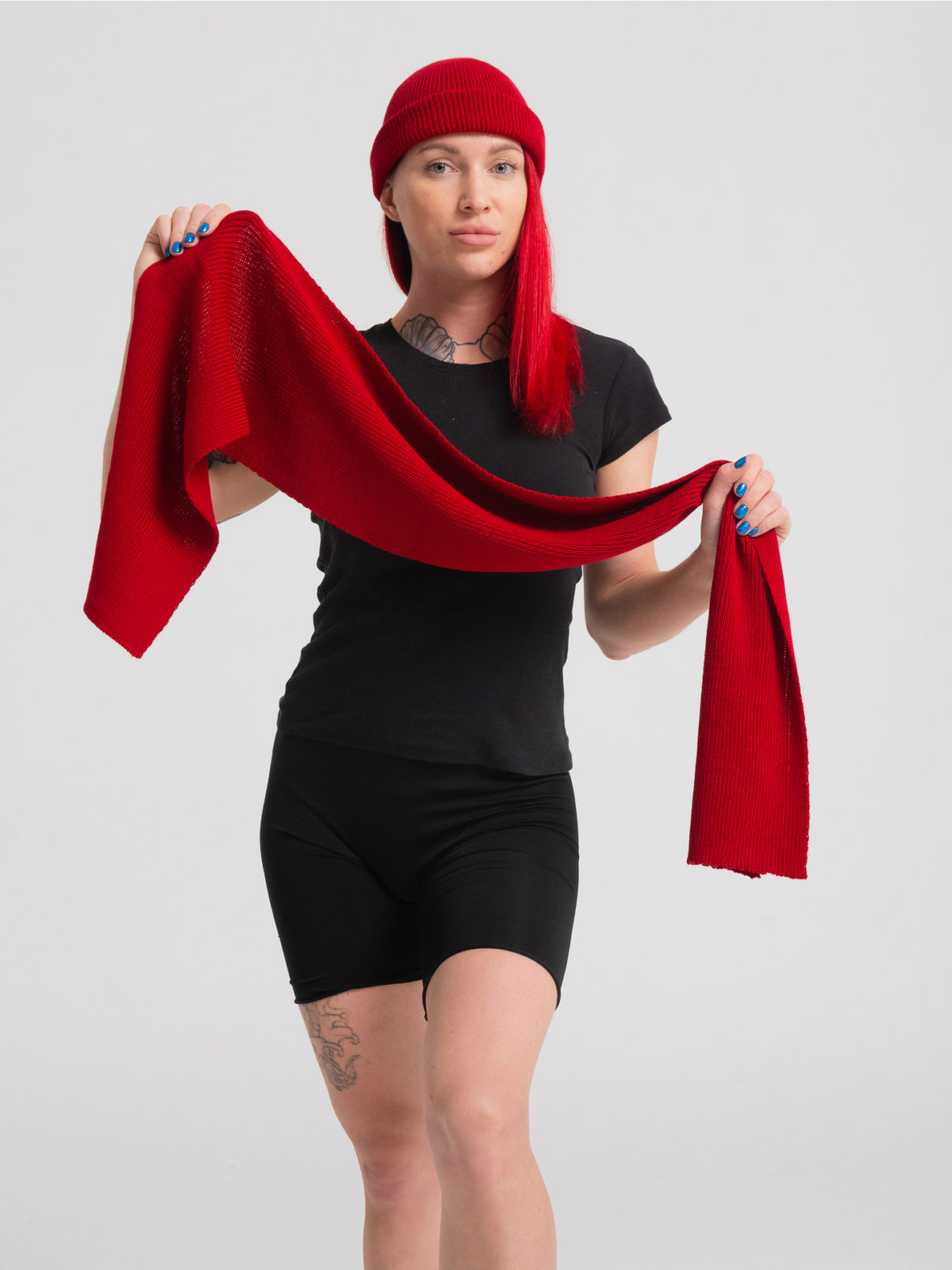 Вязаный шарф Бини - Красный 3