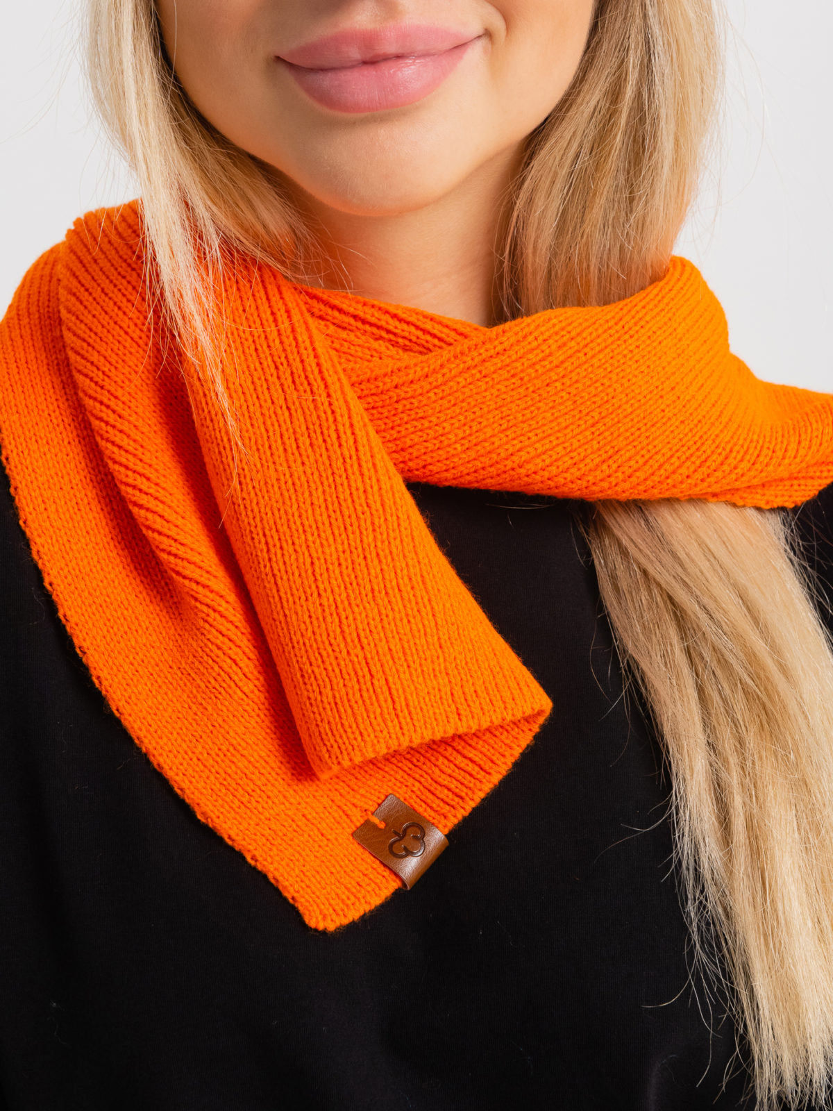 Вязаный шарф Бини - Оранжевый 2