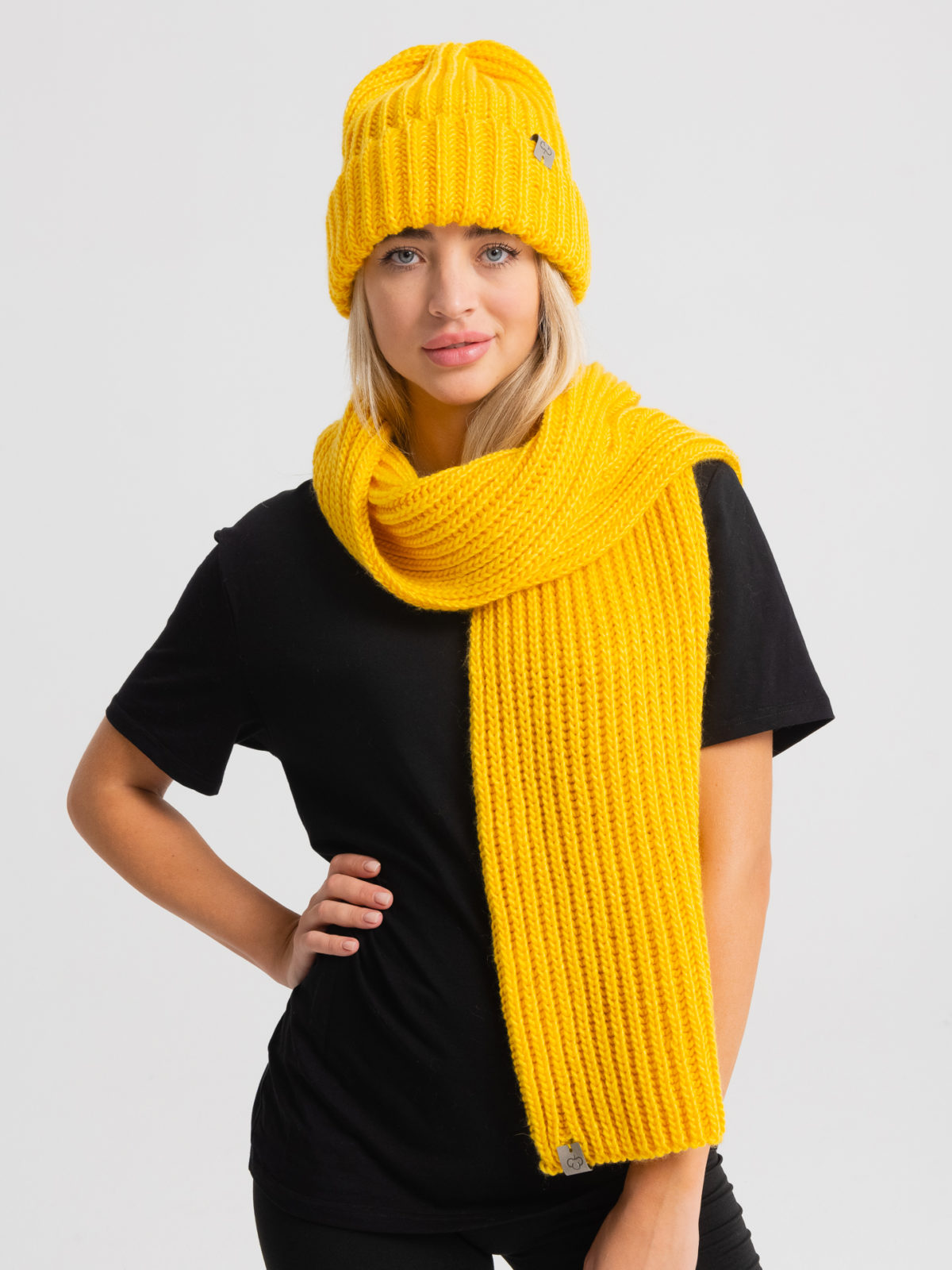 Вязаный шарф Фитиль - Желтый 3