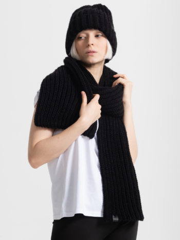 Вязаный шарф Фитиль - Черный 1
