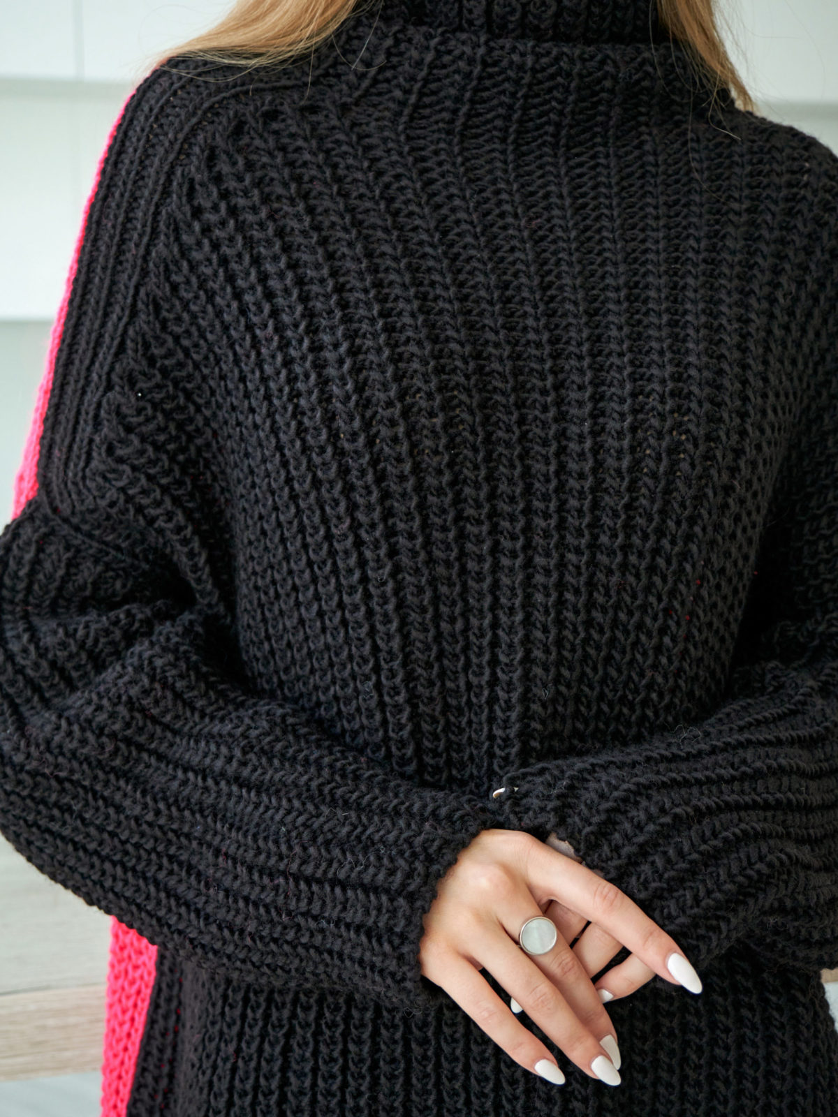 Вязаный свитер Фитиль - Черный 7