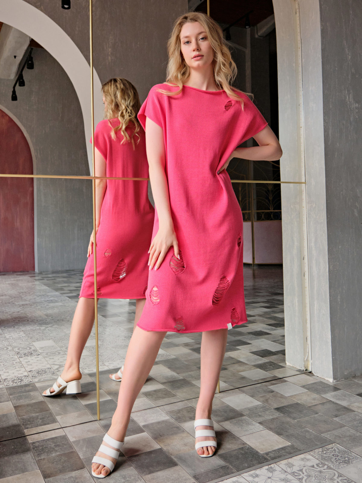 Вязаное платье Swag - Розовое 4