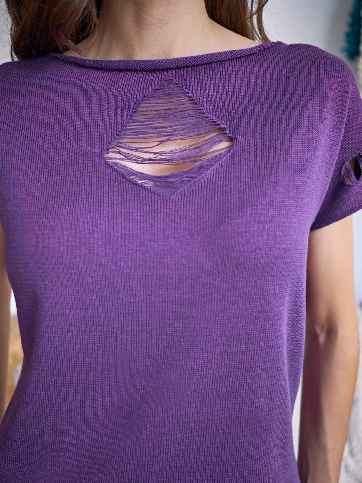 Вязаная футболка Swag - Фиолетовая 1