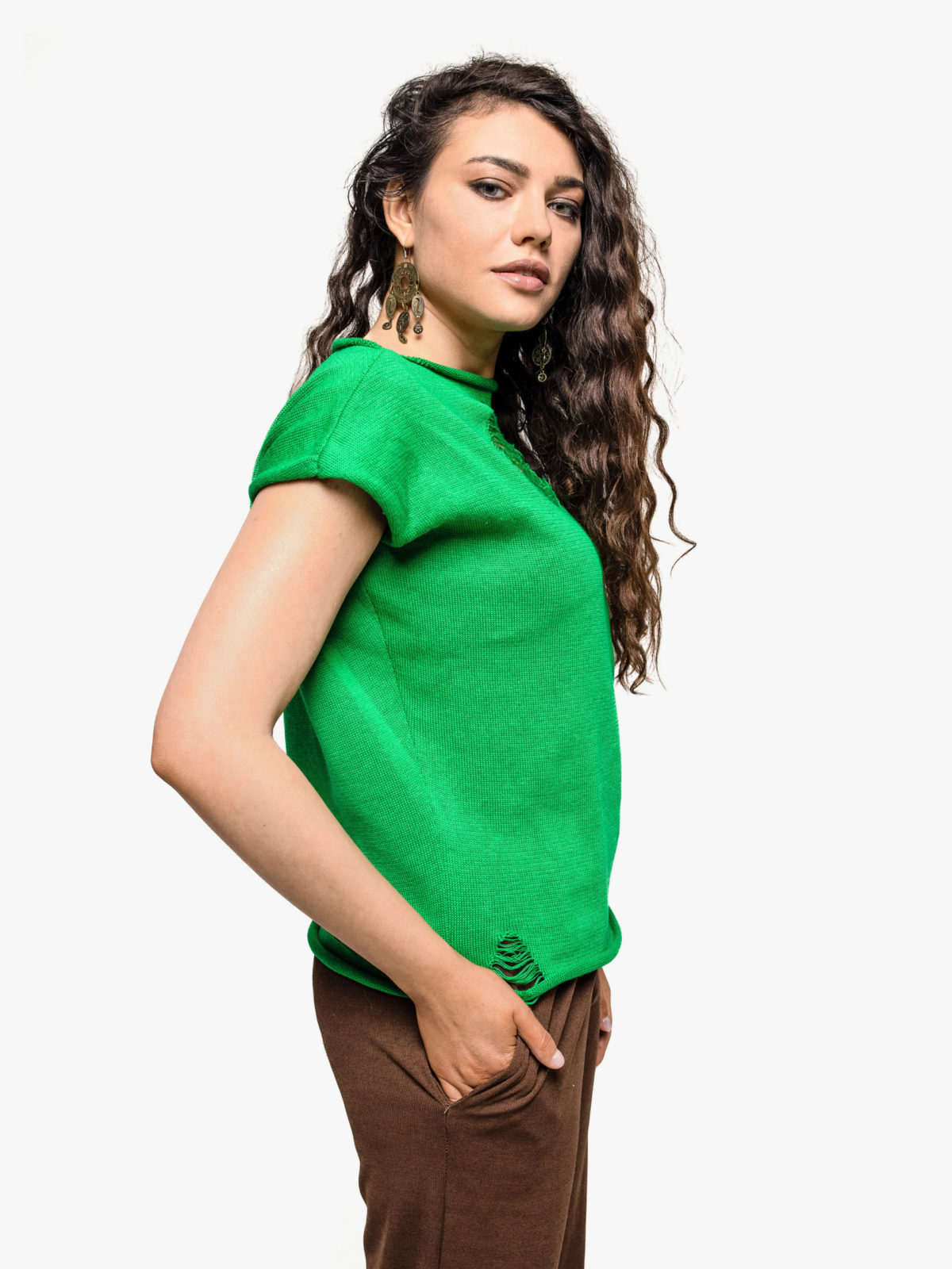 Вязаная футболка Swag - Зеленая 4