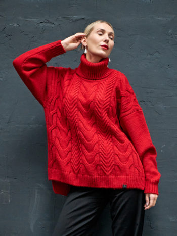 Вязаный свитер TWIN - Красный 6