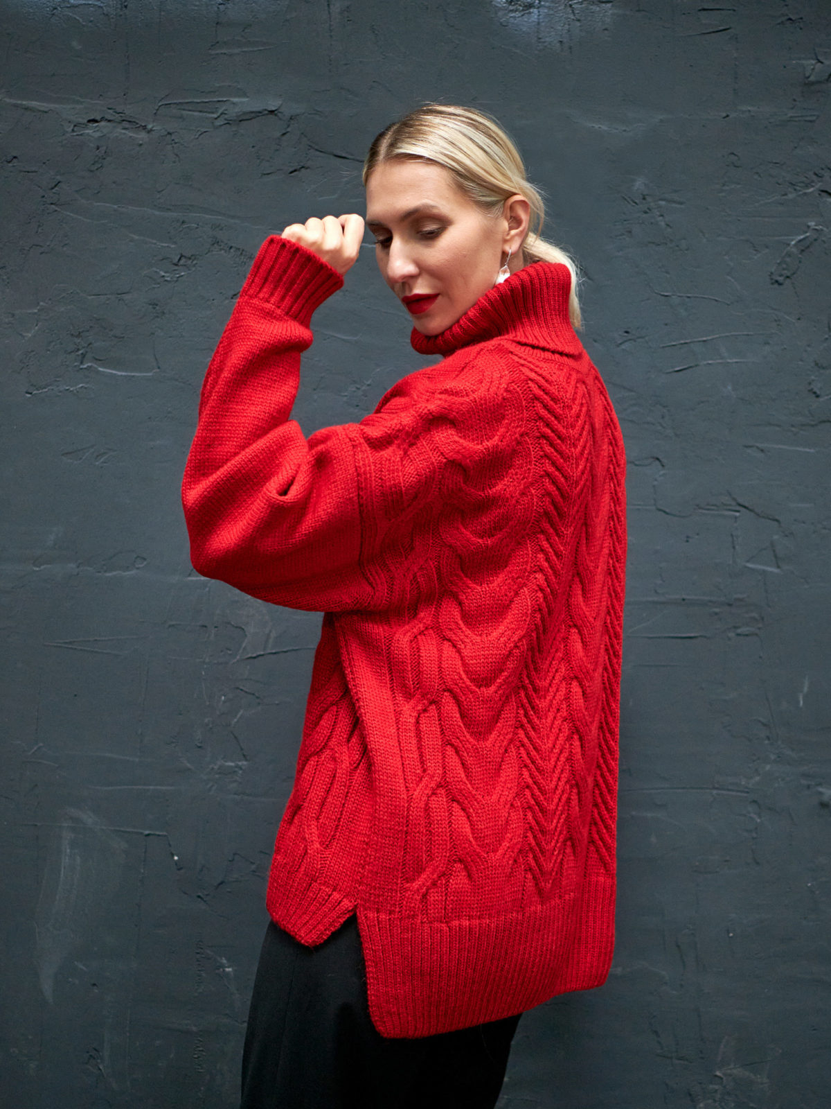 Вязаный свитер TWIN - Красный 1