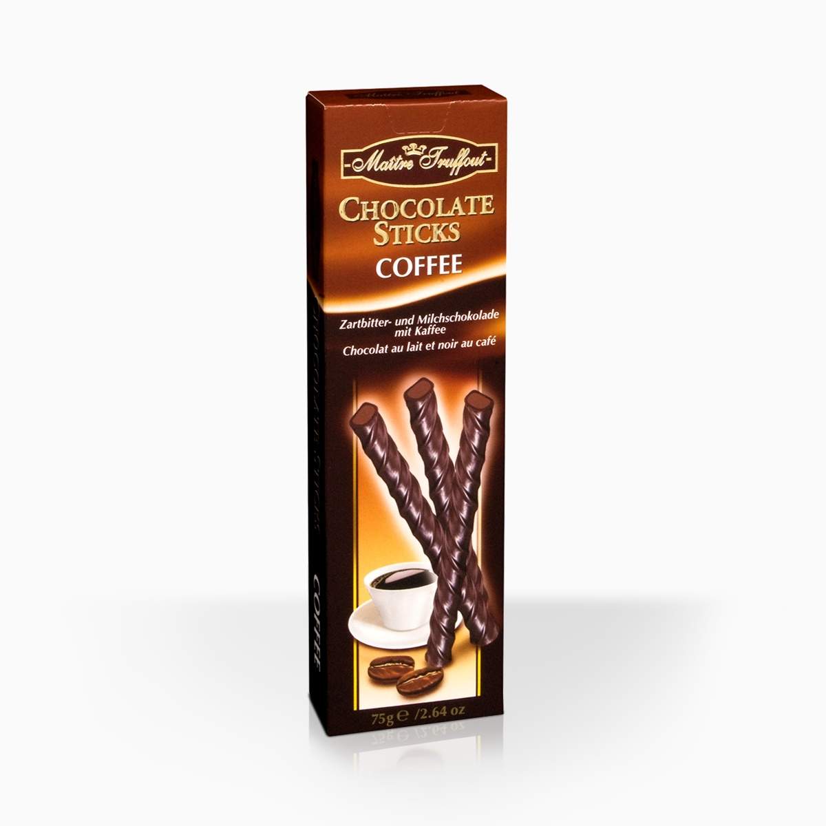 Maitre Truffout čokoládové tyčinky s príchuťou kávy 75g