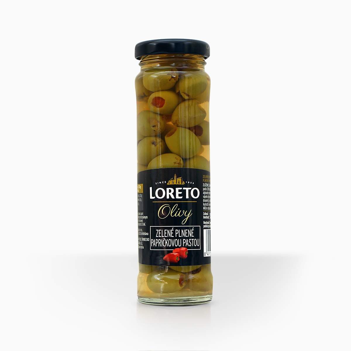 Loreto olivy zelené s papričkou 142g