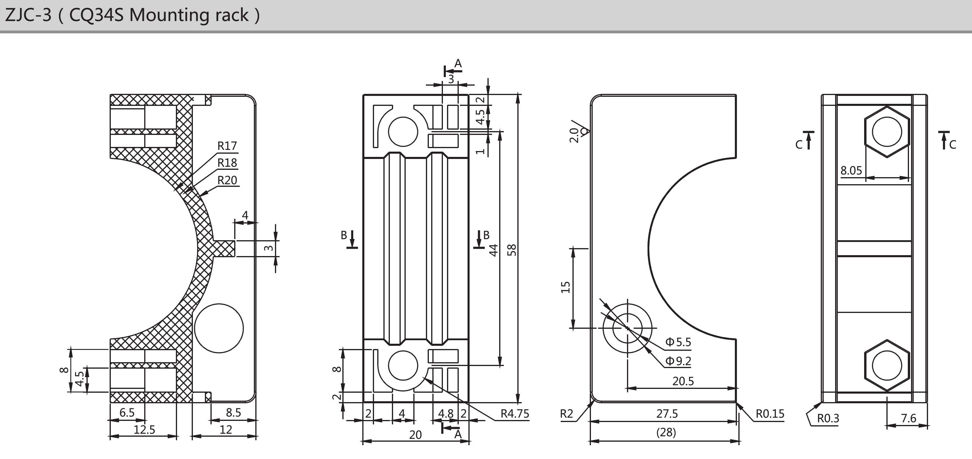 фото Монтажный кронштейн LANBAO ZJC-3 Air-po.ru Промоборудование