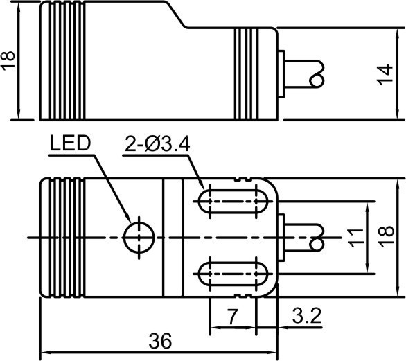 фото Индуктивный датчик LANBAO LE18SN08ATO Air-po.ru Промоборудование