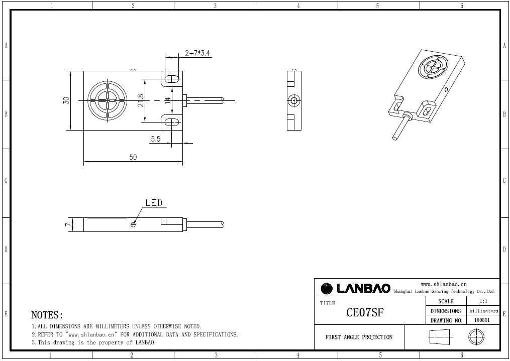 фото Емкостной датчик LANBAO CE07SN08DNO Air-po.ru Промоборудование