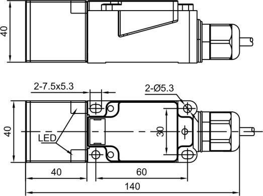 фото Индуктивный датчик расстояния LANBAO LE40XZSF10LUM-D Air-po.ru Промоборудование