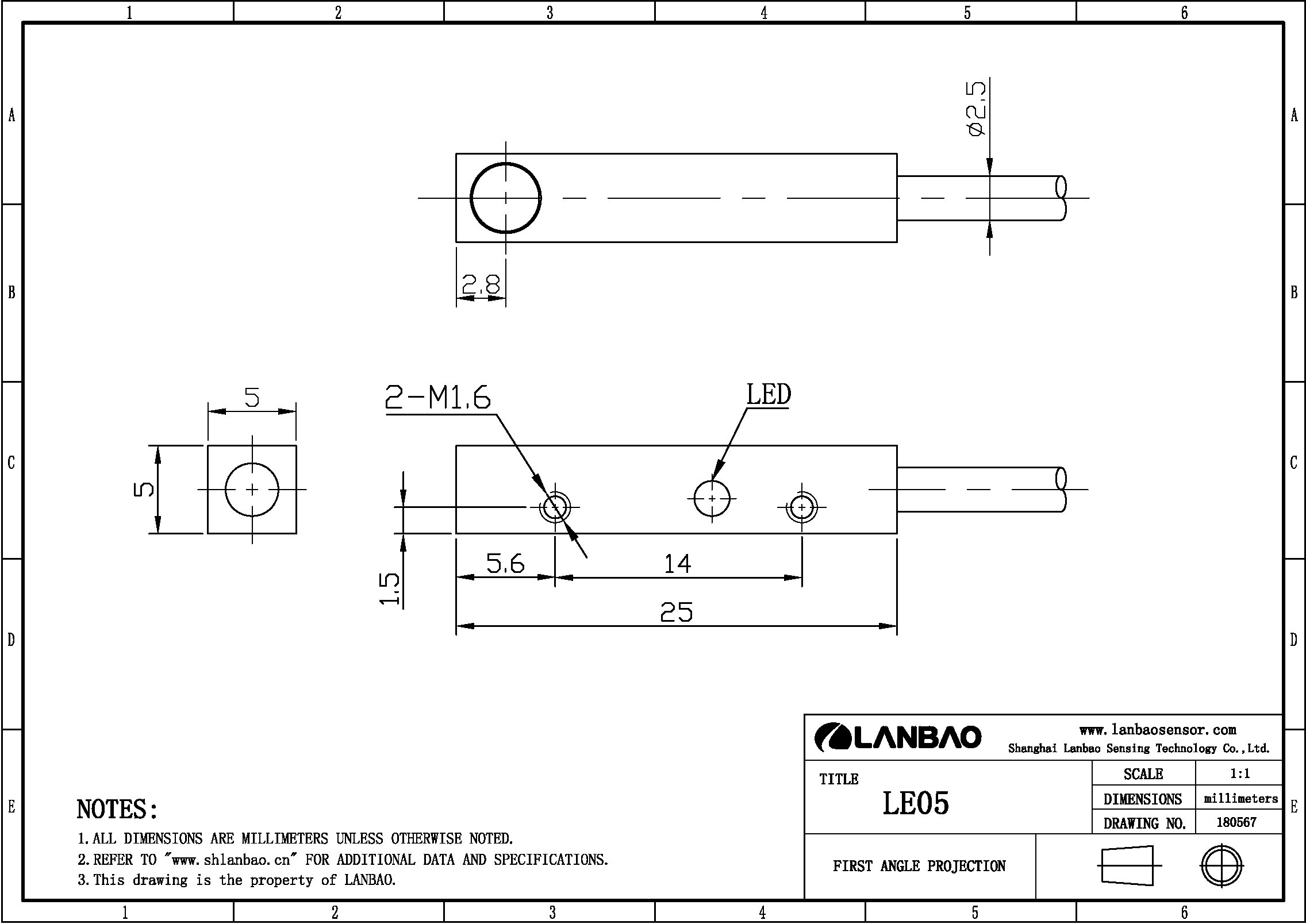 фото Индуктивный датчик LANBAO LE05VF08DPC Air-po.ru Промоборудование
