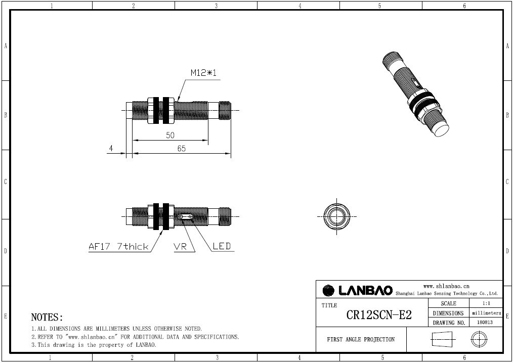 фото Емкостной датчик LANBAO CR12SCN04DNC-E2 Air-po.ru Промоборудование