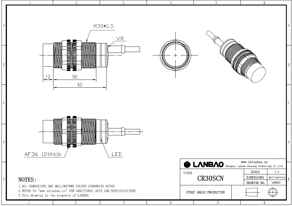 фото Емкостной датчик LANBAO CR30SCN15SBC Air-po.ru Промоборудование