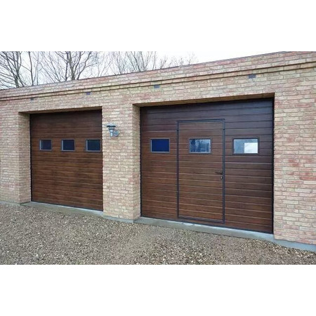Автоматические секционные гаражные ворота с калиткой ALUTECH Prestige 3000×2250 мм
