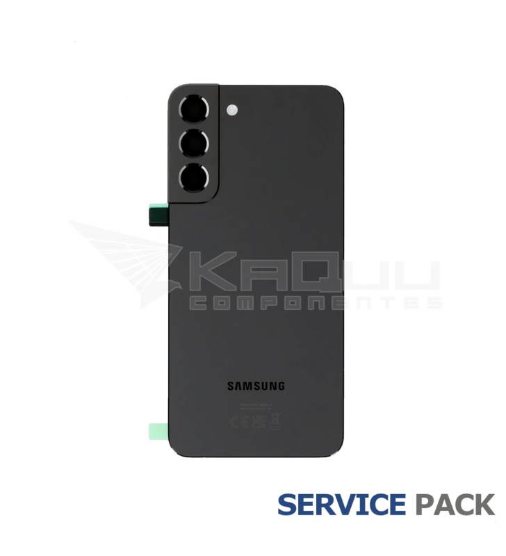 Tapa Batería Back Cover para Galaxy S22 Plus, 5G Phantom Black Negro S906B GH82-27444A Service Pack