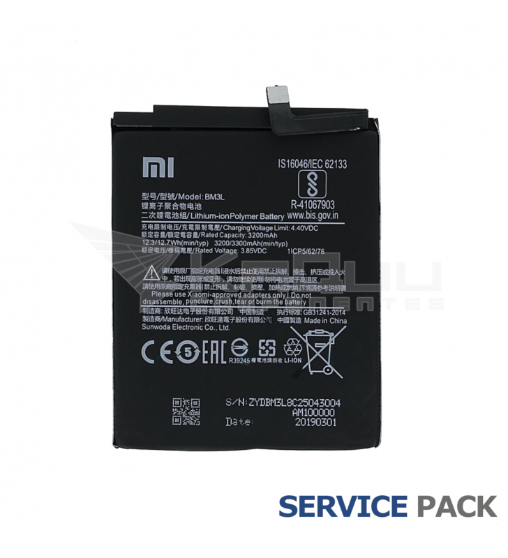 Batería BM3L para Xiaomi Mi 9 MI9 M1902F1A M1902F1T 46BM3LA02093 Service Pack