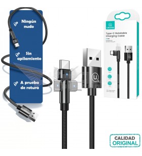 Cable GIRATORIO de carga y datos USB a Tipo-C 1m