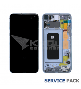 Pantalla Galaxy S10E AZUL CON MARCO LCD G970F GH82-18852C SERVICE PACK