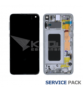 Pantalla Galaxy S10E PRISMA BLANCA CON MARCO LCD G970F GH82-18836B SERVICE PACK