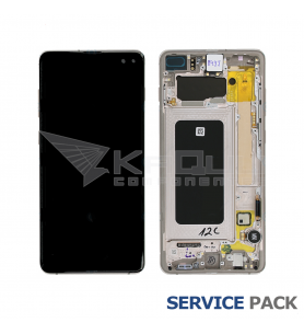 Pantalla Galaxy S10 Plus Ceramica Blanco con Marco Lcd G975F GH82-18849J GH82-18834J Service Pack