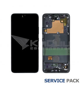 Pantalla Galaxy A90 5G NEGRA CON MARCO LCD A908B GH82-21092A SERVICE PACK