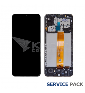 Pantalla Samsung Galaxy M12 2021 Negro con Marco Lcd M127F GH82-25042A GH82-25043A Service Pack