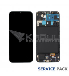 Pantalla Samsung Galaxy A20, M10s Negro con Marco Lcd A205F M107F GH82-19571A Service Pack