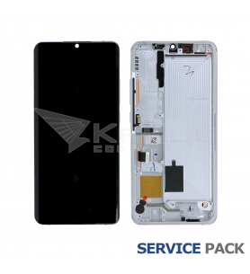 Pantalla Xiaomi Mi Note 10 / Mi Note 10 Pro Blanco Glaciar con Marco Lcd M1910F4G M1910F4S 56000200F400 Service Pack