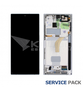 Pantalla Galaxy S22 Ultra Phantom White Blanco con Marco Lcd S908 G908B GH82-27488C Service Pack