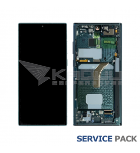 Pantalla Galaxy S22 Ultra Verde con Marco Lcd S908 G908B GH82-27488D Service Pack