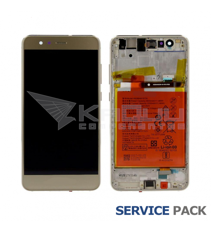 Pantalla Huawei P10 Lite Dorado con BaterÍa Lcd WAS-L03T 02351FSN Service Pack