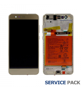 Pantalla Huawei P10 Lite Dorado con BaterÍa Lcd WAS-L03T 02351FSN Service Pack