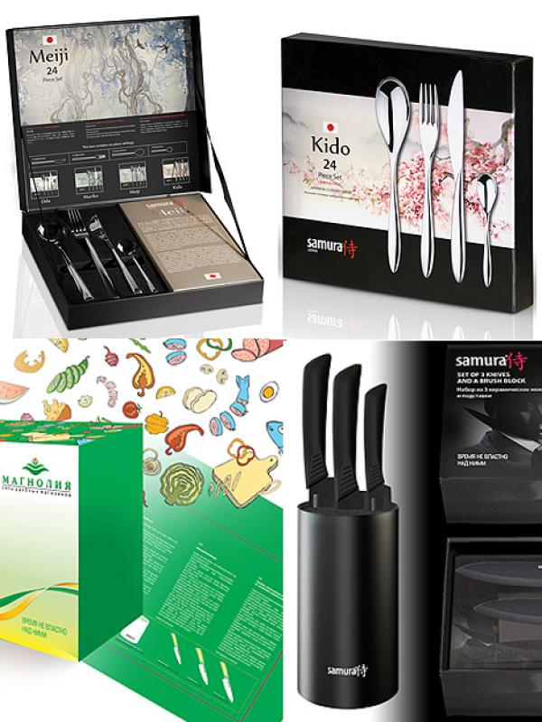 Упаковка для наборов ножей и столовых приборов для компании SAMURA Cutlery