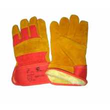 Перчатки спилковые комбинированные "Ангара" мех люкс:
