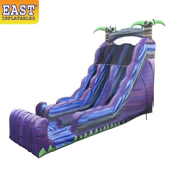 Purple Marble Dual Lane Inflatable Dry Slide