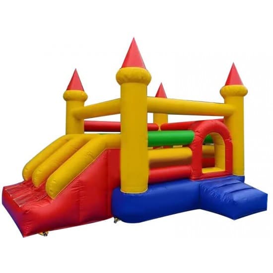 Rainbow Inflatable Bouncy Castle With Slide