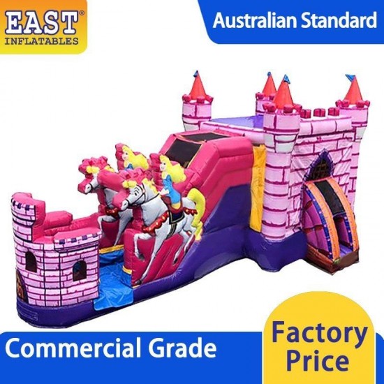 Princess Carriage With Horses Jumping Castle