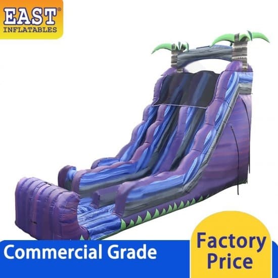 Purple Marble Dual Lane Inflatable Dry Slide