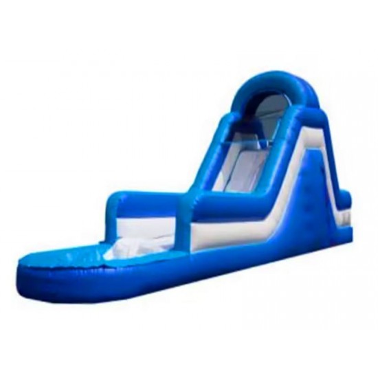 Large Blue Water Slide and Pool