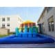 Custom Inflatable Water Parks Pool With Slide And Toys On Land