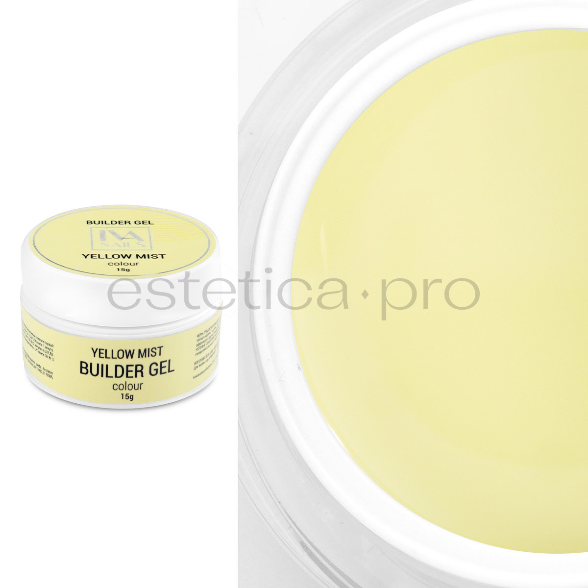 Моделирующий гель IVA Nails Creamy Yellow Mist, 15 гр.
