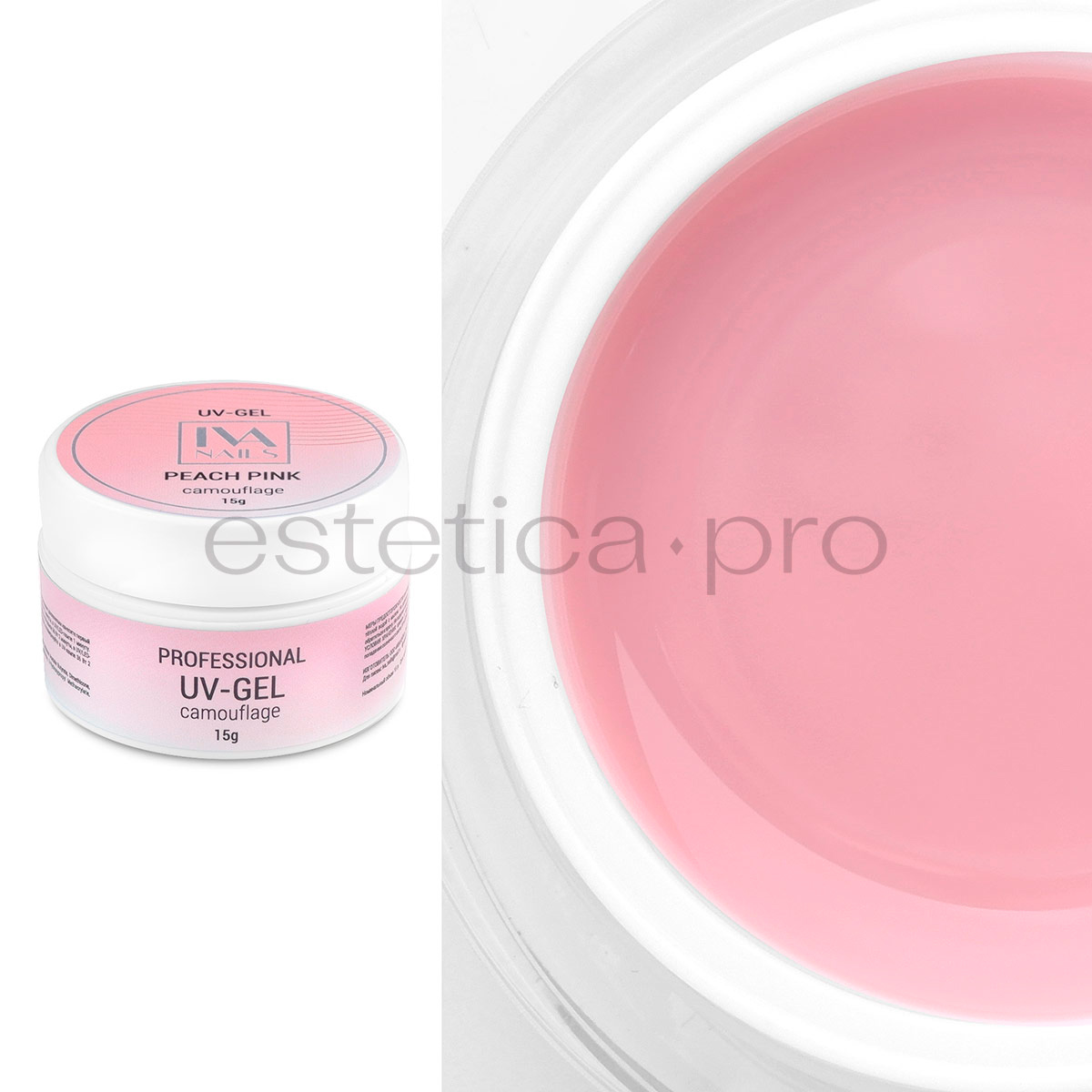 Моделирующий гель IVA Nails Peach Pink, 15 гр.