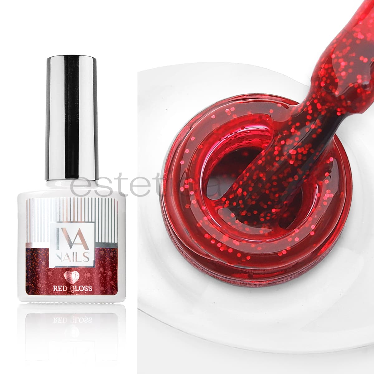 Гель-лак Iva Nails Red Gloss 01, 8 мл.